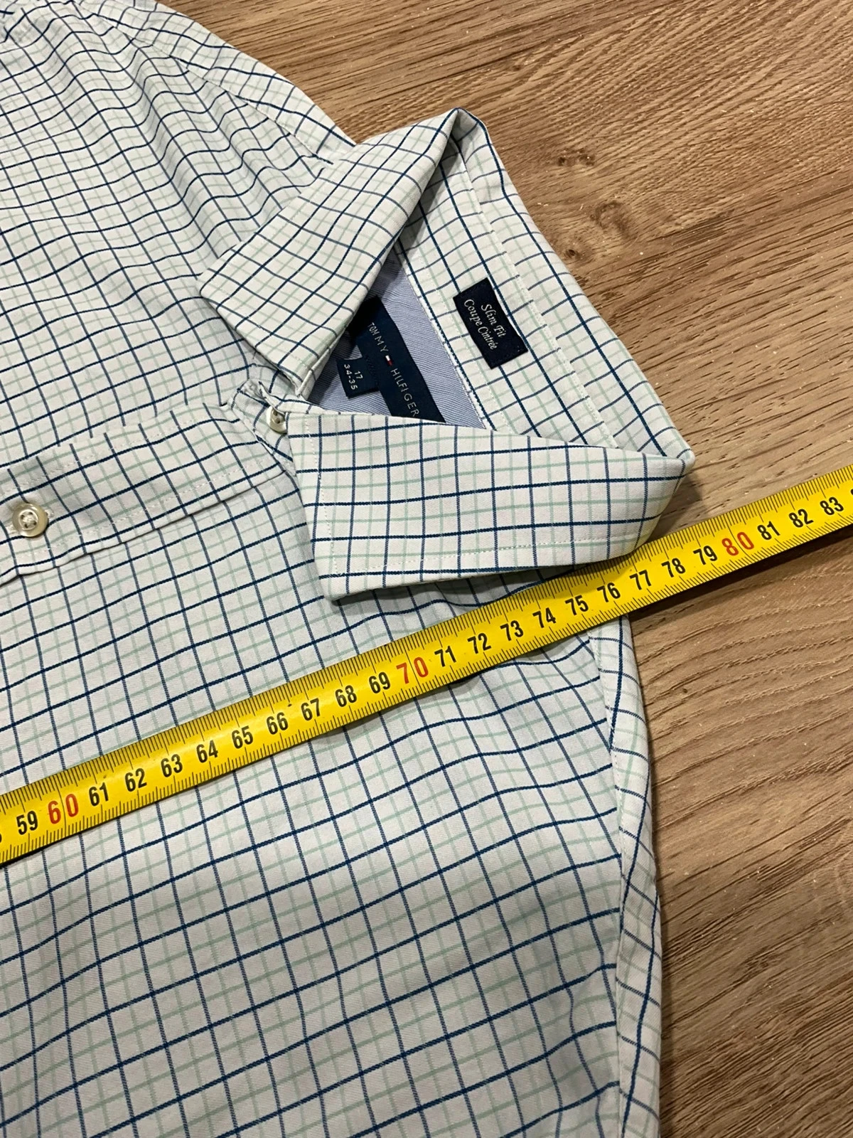 Chemise Tommy Hilfiger Slim Fit Taille 17 34-35 Prepy Coton Blanc Carreaux – photo 12